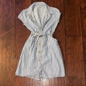 Wonder Nation Blue and White Striped Shirt